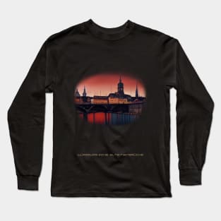 Futuristic Würzburg Alte Mainbridge 2045 Artwork Long Sleeve T-Shirt